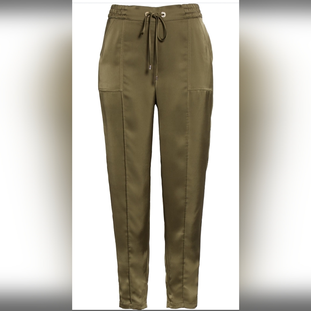 Ted Baker Olive Green Drawstring Jogger Pants